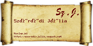 Szórádi Júlia névjegykártya