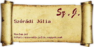 Szórádi Júlia névjegykártya